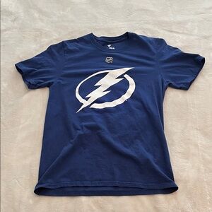 Andrei Vasilevskiy Fanatics Navy Blue NHL Logo Crewneck Tee
